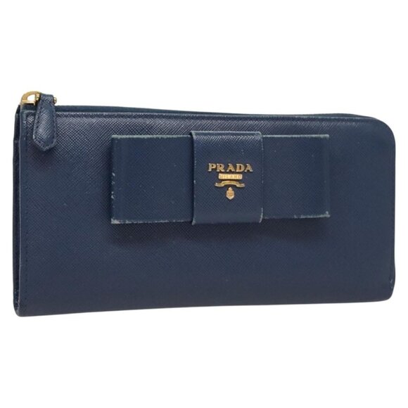 PRADA Long Wallet Safiano leather Blue Auth 121255 - Picture 1 of 16